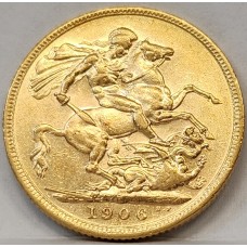 AUSTRALIA 1906 . ONE 1 SOVEREIGN . MELBOURNE . GOLD